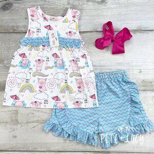 Pete & Lucy Piggy Party Short Set